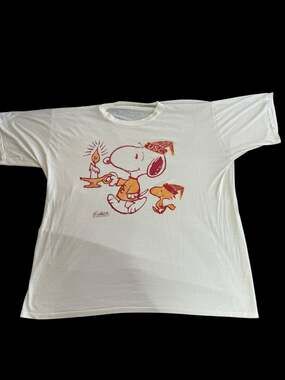 Vintage USC Snoopy Peanuts Graphic T-Shirt White Oversized 32x35